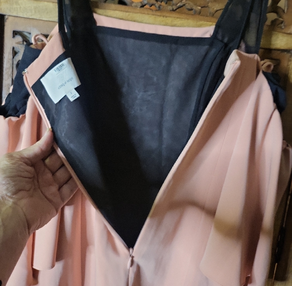 Cinq à Sept Designer Blush Pink Mini Dress Modern Feminine Size 2 - Picture 6 of 7